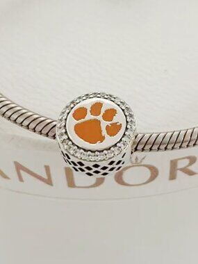 Retired Pandora Clemson University Tigers Logo Dangle Charm